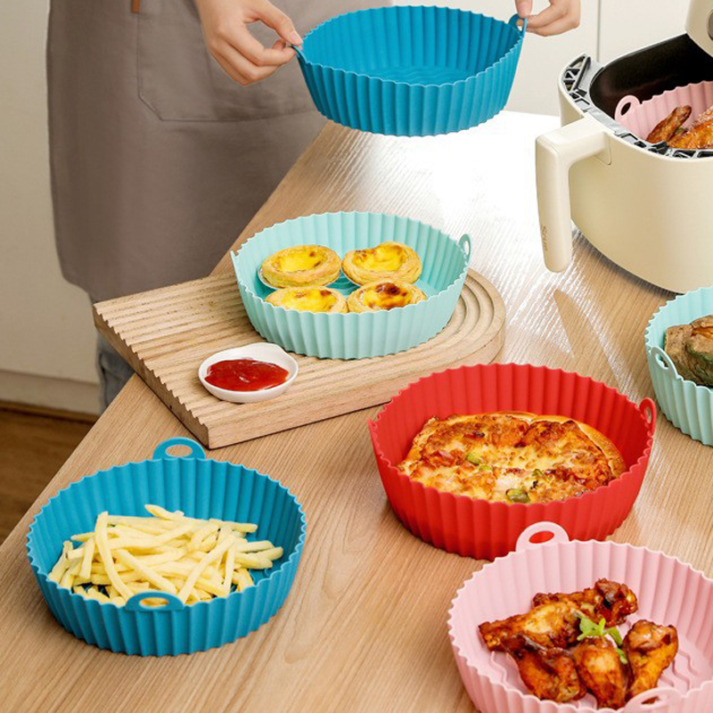 Fritadeira de silicone para ar-fritadeiras, acessórios para forno, forro e parafuso flammável