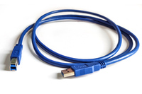 Cable de Datos USB 3.0 de Alta Velocidad Tipo B de 90 Grados y 1.5 pies con Conductor de Cobre Estañado de PVC para Impresoras, Computadoras y Discos Duros Externos