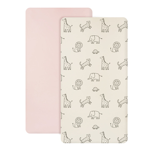 Lot <span class=keywords><strong>de</strong></span> 2 draps-housses imperméables en jersey <span class=keywords><strong>de</strong></span> bambou pour lit bébé, adaptés aux matelas standard <span class=keywords><strong>de</strong></span> 52x28 pouces, doux et respirants, literie pour bébé - Product Image 2