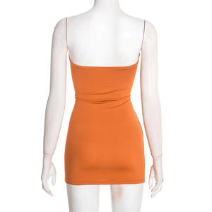 Viviblook D25DS577 Nouvelle Robe Sexy pour Femmes, Bretelles Creuses, Sans Bretelles, Sans Manches, Mini Robe Moulante de Soirée - Product Image 3