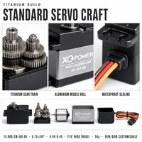 Moteur servo 16 kg XQ-POWER XQ-S4016D à couple élevé, sans noyau, étanche, engrenage en titane, 210 degrés, pour bateau RC, robot, OEM, ODM
