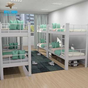 Cama de Metal blanca para adultos, cama doble individual para estudiantes, litera de hierro, letto - Product Image 4