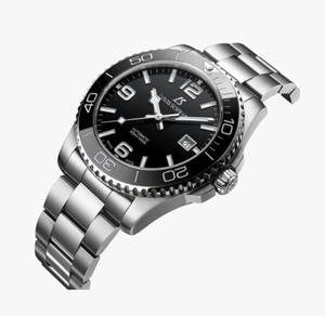 Orologio Subacqueo da Uomo LOUIS <span class=keywords><strong>SCHWAB</strong></span> in Acciaio Inossidabile, Resistente all'Acqua 300m, Movimento Meccanico, Vetro, Stile Business Lusso Moda - Product Image 5