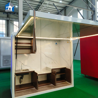 Cuisine portable en conteneur préfabriqué en acier, design moderne et écologique, pour usage extérieur, écoles publiques, usage commercial et bureaux