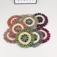 Sous-verres en paille tissée assiette ronde tapis de bol isolés tapis de Table Restaurant ménage cosse de maïs paille de blé tapis décoratifs