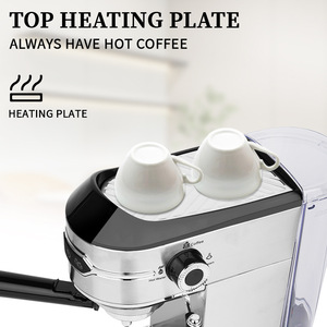 Cafetera espresso Dsp de 15 bares y 1350W, de acero inoxidable, semiautomática, con espumador de leche para uso doméstico. - Product Image 4