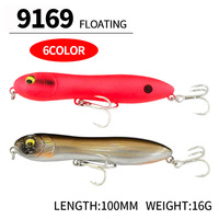 WildTrek 10cm 16g Schwimmender ABS Pencil-Köder Harter Köder mit Rasselkugeln Oberflächenköder für Barsch Salzwasser Süßwasser Fische Flüsse/Seen 6