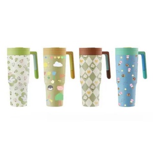 40oz Stainless Steel Vacuum Tumbler With Handle Straw <b>Double</b> <b>Wall</b> Insulated Travel <b>Mug</b> Custom Logo - Product Image 5