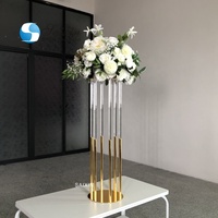 ZT--561 centres de table de mariage en or et cristal à 6 pôles uniques avec verre décorations de mariage et de table élégantes