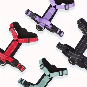 Dog Harness Adjustable Polyester Small Medium Size Solid Color Black Violet Light Green Red Pet Gear - Product Image 4