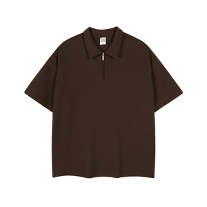 2022 New Design Mens Heavy Knit Waffle Fabric 260gsm Casual <strong>Tops</strong> Solid Plain Oversized Thermal t Shirts - Product Image 4