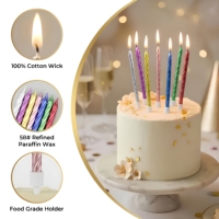 Velas de Cumpleaños en Espiral Metálicas Color Cebada, 6 Piezas, Elegantes Adornos para Pastel con Diseño de Espiral para Cumpleaños, Bodas, Año Nuevo, Decoración del Hogar