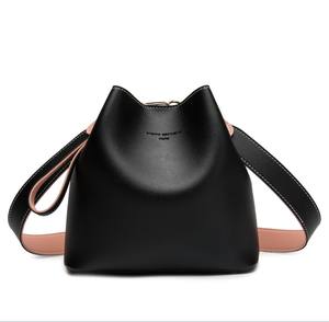 New Arrival Women's Elegant Korean-Style Crossbody Handbag Casual One-Shoulder <b>Bucket</b> Bag Made PU Contrasting Waterproof Summer - Product Image 5