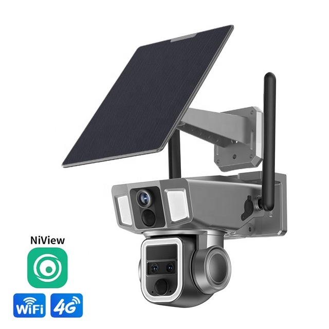 2K 4MP Outdoor Wifi 4g Solar Camera PTZ 360 Motion Detection AI Tracking Security Cameras Network Camera Alert Light