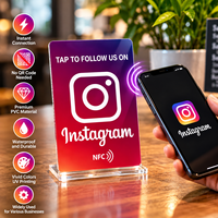 Carte NFC personnalisée pour les réseaux sociaux Instagram, appuyez pour suivre, carte de visite intelligente sans contact pour les magasins, les restaurants et les influenceurs