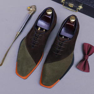 Chaussures en cuir pour hommes, nouveau style, finition velours inversé, style britannique, multicolores, chaussures habillées et richelieu en cuir pour hommes - Product Image 3