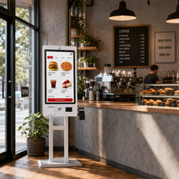 Kiosco de Autoservicio de 21.5 Pulgadas con Soporte de Piso y Montaje en Pared, Impresora, Terminal de Pago NFC, Solución Integral OEM ODM, CE FCC ISO9001