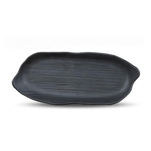 Vajilla comercial irrompible para restaurante <span class=keywords><strong>de</strong></span> <span class=keywords><strong>sushi</strong></span>, placa <span class=keywords><strong>de</strong></span> melamina en blanco negra <span class=keywords><strong>de</strong></span> 11 pulgadas - Product Image 1