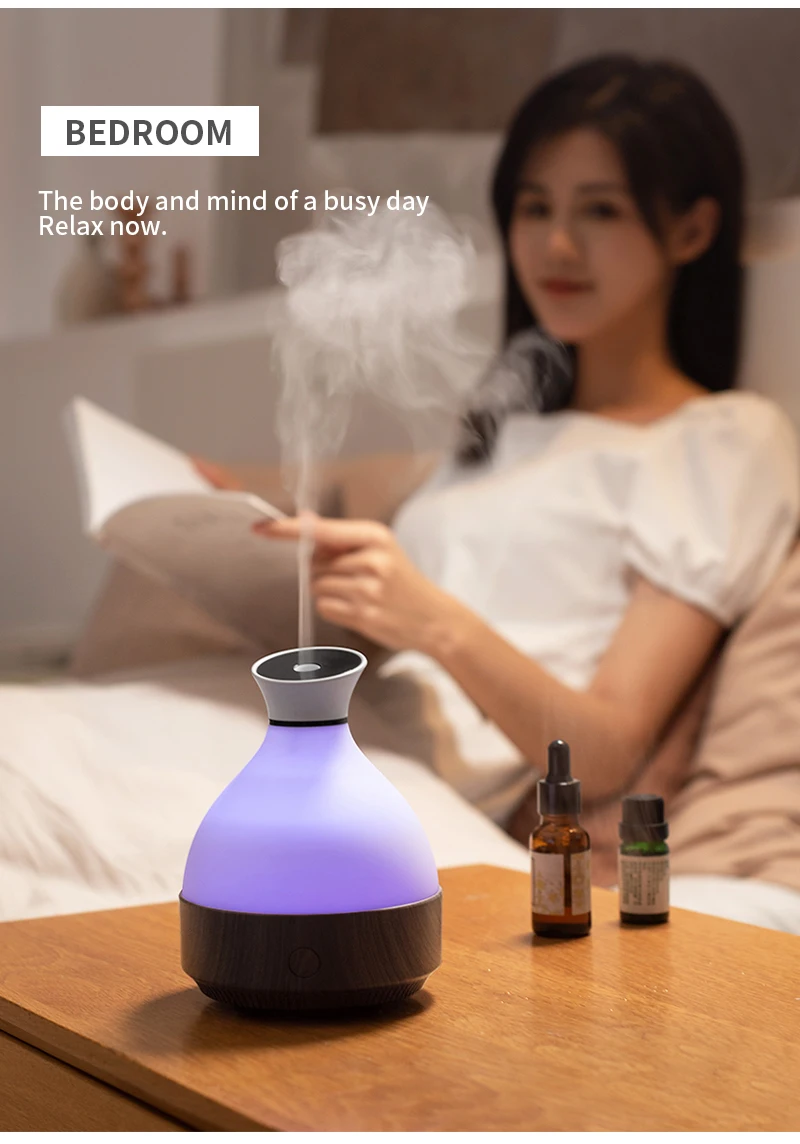 new essential oil usb desktop humidifying electric ultrasonic diffusers LED wood grain wooden ceramic aroma therapy diffuser