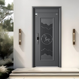 Portes <span class=keywords><strong>d</strong></span>'<span class=keywords><strong>entrée</strong></span> pivotantes modernes en aluminium trempé, grand panneau, style nord-américain, anti-effraction, pour appartement et villa - Product Image 2