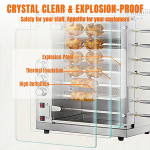 Rôtissoire à gaz commerciale avec porte vitrée transparente pour la présentation de viandes succulentes lors d'événements de restauration - Product Image 5