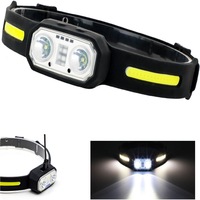 Lampe frontale LED USB rechargeable en silicone étanche COB portable avec détecteur de mouvement pour activités de plein air