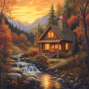 OEM trừu tượng nhà cảnh quan tường trang trí nội thất DIY 5D kim cương sơn Kit Cross Stitch thêu nghệ thuật vải Quà Tặng - Product Image 1