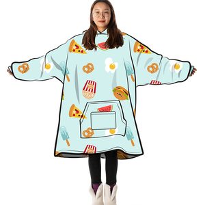 Super Warm Light Weight Grey Oversize Wearable <strong>Blanket</strong> <strong>Hoodie</strong> for <strong>Women</strong> Men Kids Gift Polyester <strong>Blanket</strong> Sweatshirt - Product Image 1