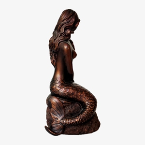 Náutica cubierta decoración bronce resina figura de sirena para la decoración del hogar Polyresin sirena estatua de mesa escultura - Product Image 2