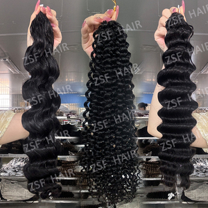 Extensiones de Cabello Humano Virgen 100% Natural para Mujer, Ondulado Profundo, Invisible, para Trenzas de Ganchillo, Cabello Birmano Rizado al por Mayor - Product Image 1