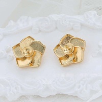 Nouvelles boucles d'oreilles clous en forme de calebasse et de fleur, style chinois, faites à la main, exquises, avec support vide pour perles DIY, unisexe, pour usage quotidien