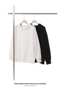 100% Cotton 350gsm Heavyweight <b>Hoodie</b> <b>Men</b> Women Custom Logo Embroidery Oversized Pullover Sweatshirt Anti-Wrinkle Pocket - Product Image 3