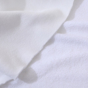 Tissu en molleton d'un côté et en coton éponge de l'autre, blanc, largeur 1,8 m, tissu éponge brossé effet suédé - Product Image 2