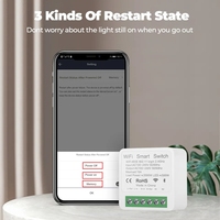 EWeLink-Módulo de interruptor de luz inteligente, 16A, 2 vías, WIFI, Control remoto inalámbrico, temporizador, para Google Home