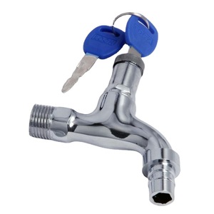 ก๊อกน้ำแบบล็อคได้ วาล์วทองเหลืองชุบโครเมียม ติดผนัง แบบก้านเดี่ยว ใช้ได้ทั้งภายนอกและภายใน - Product Image 5