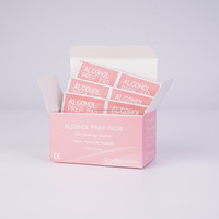 Nouveaux tampons de préparation non tissés de couleur rose 60*30mm, 70% d'isopropyle, avec certificat CE