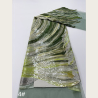 Tela de Tul Bordada con Lentejuelas de Plumas Aurora en Degradado, Diseño de Volantes 3D, 8 Colores, para Vestidos de Noche, G4010