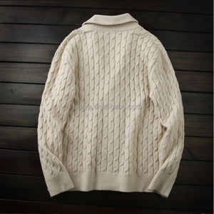 Pescoço alto xale colar cabo Design masculino malha Cardigan camisola para temporada de inverno - Product Image 2