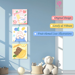 Aixsgy Impressions sur toile d'animaux de dessin animé, art numérique carré, peinture par numéros écologique, décoration DIY pour la maison - Product Image 5