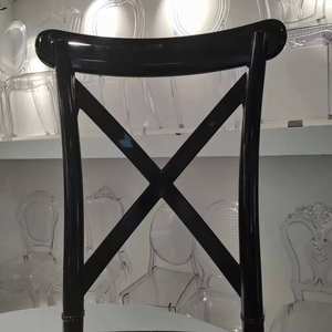 Nueva Silla de Resina Negra Resistente, Moderna e Impermeable para Eventos Comerciales al Aire Libre, Comedor, Hotel y Bodas, con Respaldo en Forma de X - Product Image 4