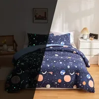 Meilleure vente 100% polyester tissé moderne lueur dans l'obscurité super doux facile d'entretien écologique King Size 3 pièces ensemble de literie toutes saisons