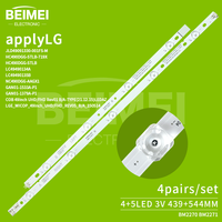 Bande LED de rétroéclairage TV BEIMEI JLD49091330-001FS-M COB UHD Aluminium 12000-16000K CRI76 49LJ550T-TA 49LJ5500 49UK6340 8 PIÈCES/ENSEMBLE pour