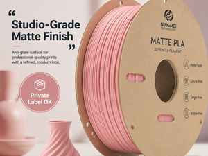 Filament d'impression 3D PLA mat Ningmei Technology 1,75 mm, température d'impression 220°C pour modèles artistiques, compatible Bambu Lab - Product Image 1