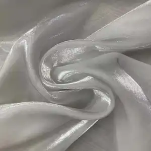 Tissu d'organza en Satin de soie irisé