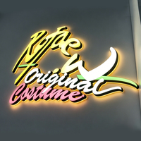 Enseigne personnalisée rétroéclairée par LED, lettres en métal doré 3D, logo lumineux, enseigne pour entreprise, intérieur/extérieur, publicité pour magasin