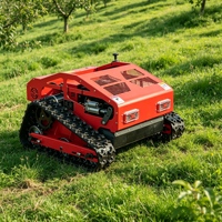 Tondeuse à gazon robotisée télécommandée longue portée, moteur à essence, coupe-herbe sur chenilles pour tonte commerciale