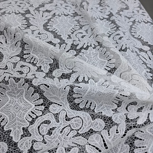 Nuevo Diseño de Tela de Encaje Guipur Bordado, Tela de Encaje Bordado de Alta Calidad, <span class=keywords><strong>Material</strong></span> Premium para Vestidos de Novia - Product Image 4