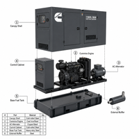 EAC CE Cummins Weichai Yuchai 300kw 400kw 500kw Generator Set Mesin Diesel Gas Alam LPG Tiga Fasa Produktivitas Tinggi