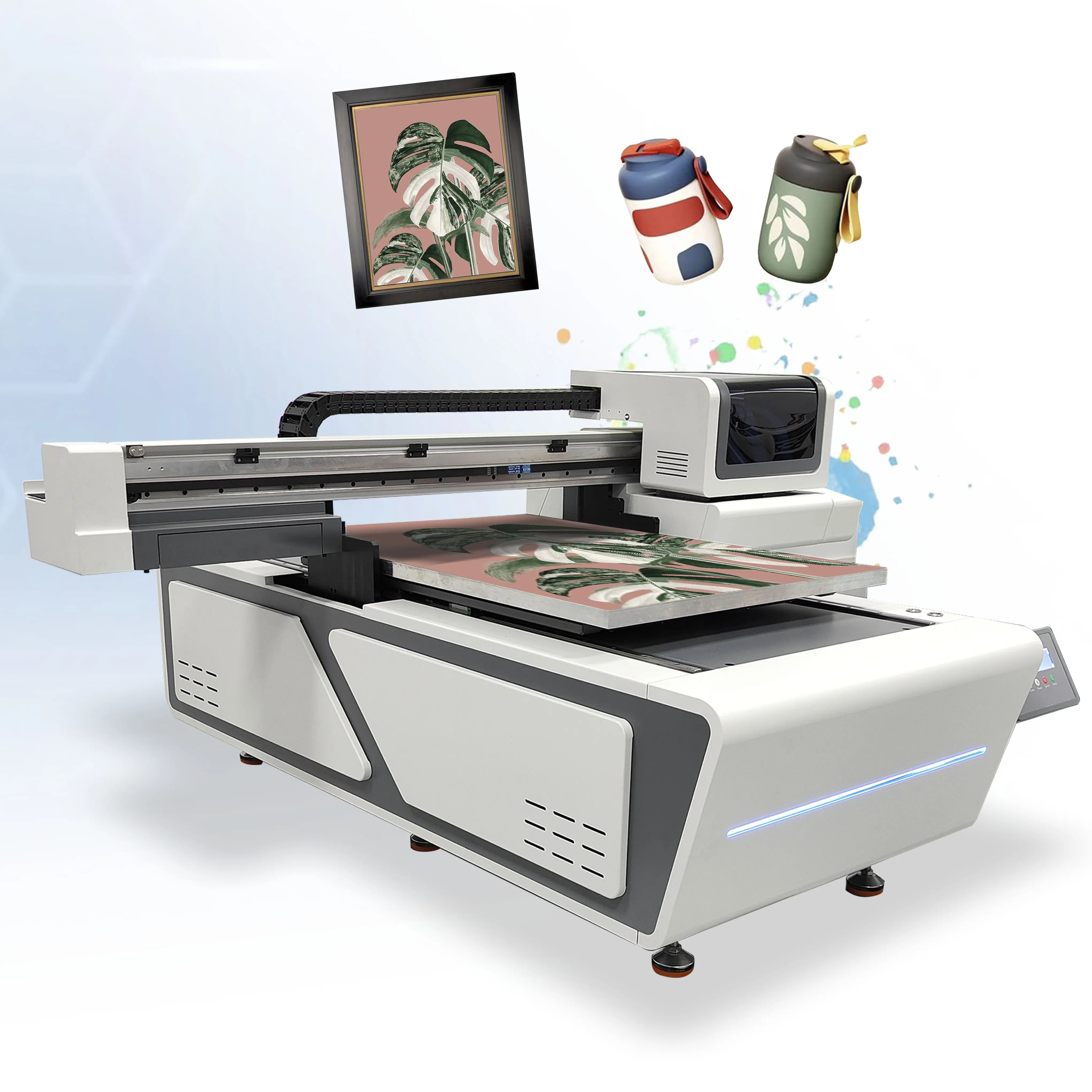 전문 고정밀 6090 UV 평판 프린터 라벨 스티커 인쇄 머그 인쇄 퀼트 기계