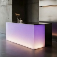 Comptoir de bar lumineux à LED RVB dégradé, îlot de bar moderne pour la maison, comptoir de bar à vin commercial personnalisé pour restaurant, club, hôtel